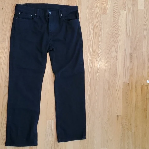 Levis 559 straight leg black jeans 40x31.5 act inseam -inv M1 - Picture 3 of 6